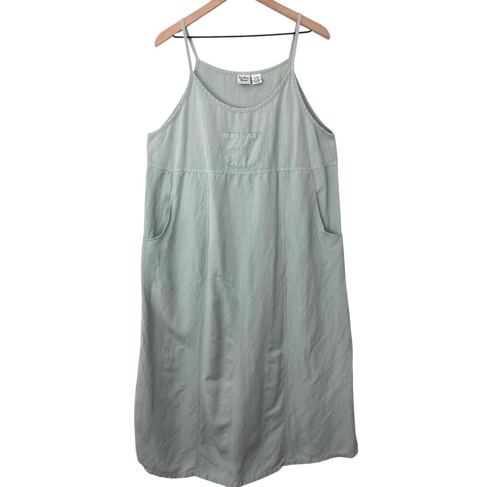 Vintage Homestead Prairie In Due Time Maternity Linen Blend Mint Blue Maxi Dress